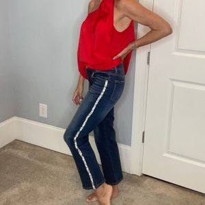 Risen crop/ankle jeans size 5/27 sparkle detail on legs. Fabrik